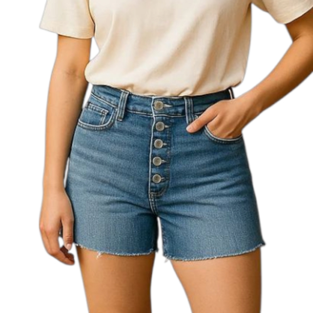 Lucky Brand Women's Blue Denim Midi Shorts Size 2/26